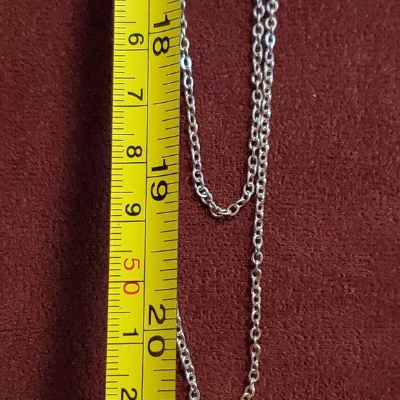 Charming Charlie Silver Tone Necklace Layered 38" - Picture 4 of 5